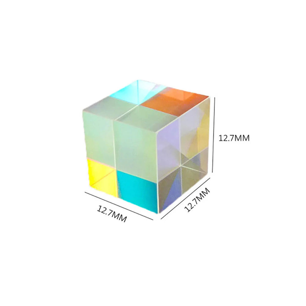 RGB Optical Glass Prism Cube - Dichroic X-Cube for Light Splitting & Combining | Educational Physics Toy & Gift