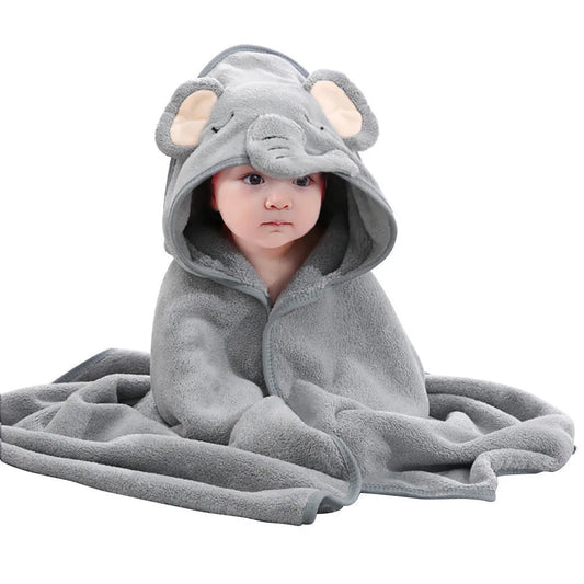 Thick Cotton Cartoon Hooded Bath Towel for Kids