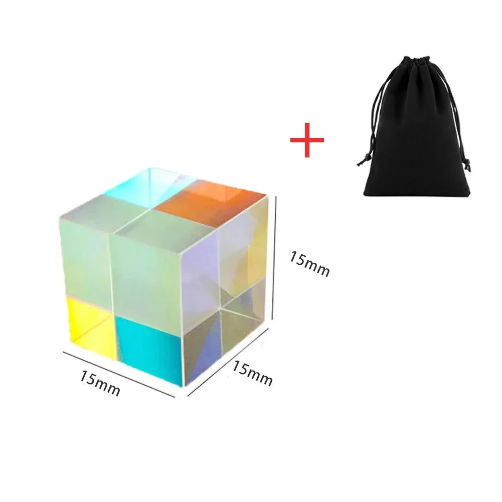 RGB Optical Glass Prism Cube - Dichroic X-Cube for Light Splitting & Combining | Educational Physics Toy & Gift