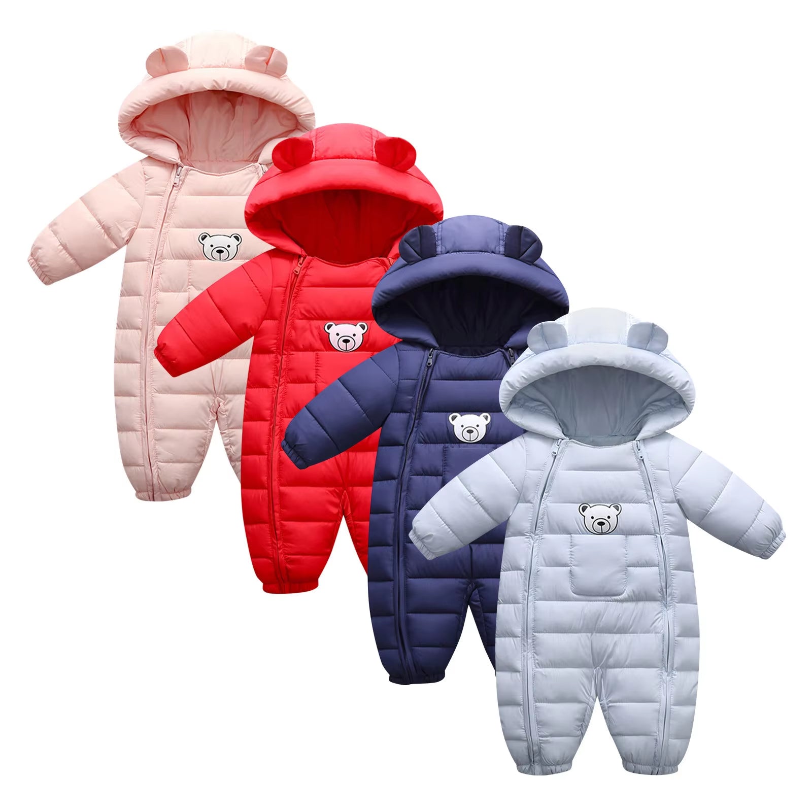 CozyCub Snowsuit - Girls Boys Hooded Outdoor Thick Warm Windproof Coat Romper Snowsuit