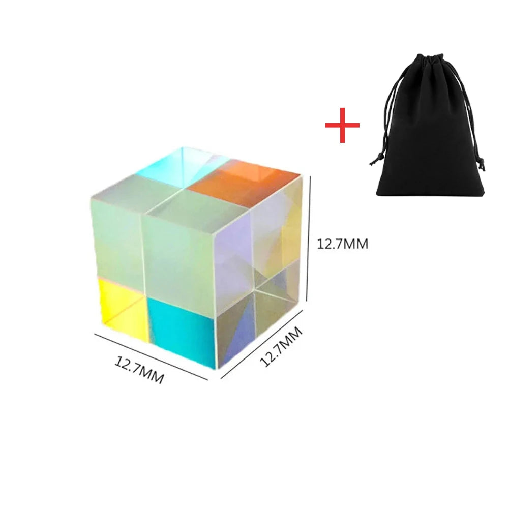 RGB Optical Glass Prism Cube - Dichroic X-Cube for Light Splitting & Combining | Educational Physics Toy & Gift